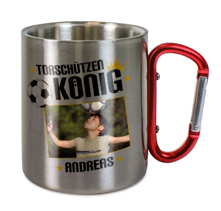 Tasses en inox avec mousqueton